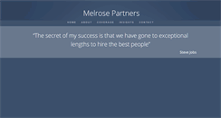 Desktop Screenshot of melrose-partners.com